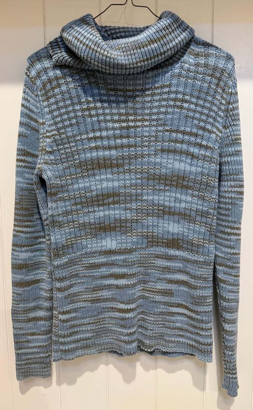 Gap Blue Brown Space Dye Turtleneck Sweater